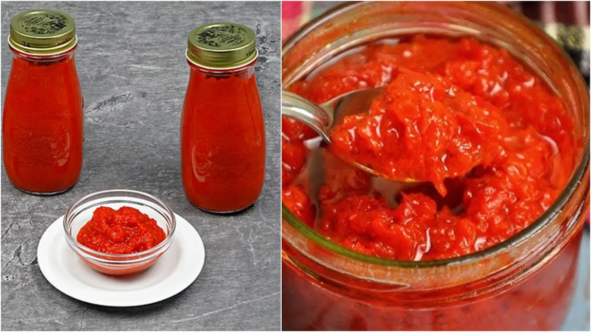 Rețetă. Pasta de ardei dulce la borcan, perfectă pentru a fi folosită cu orice tip de carne