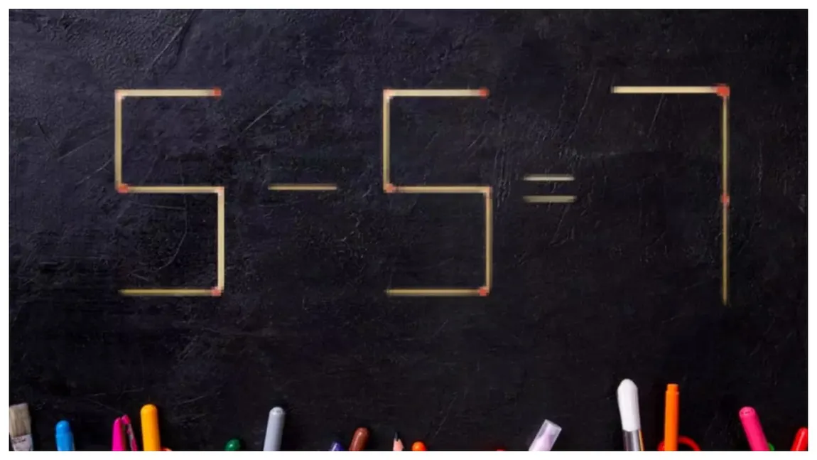 Test IQ. Corectează ecuația 5 -5 = 7 în doar câteva secunde. Doar cei mai inteligenți oameni găsesc rezolvarea rapid