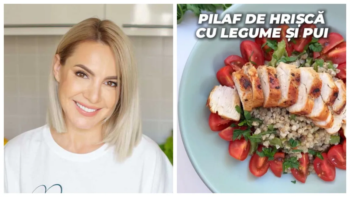 Rețeta de pilaf cu hrișcă cu legume și pui pregătită de Cori Grămescu. 