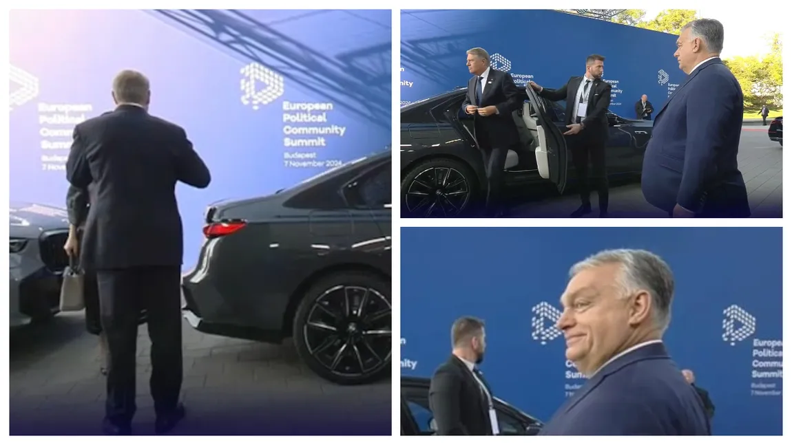 VIDEO Klaus Iohannis i-a întors spatele lui Viktor Orban. A coborât din BMW și și-a aranjat cravata, fără să-l bage în seamă pe premierul maghiar