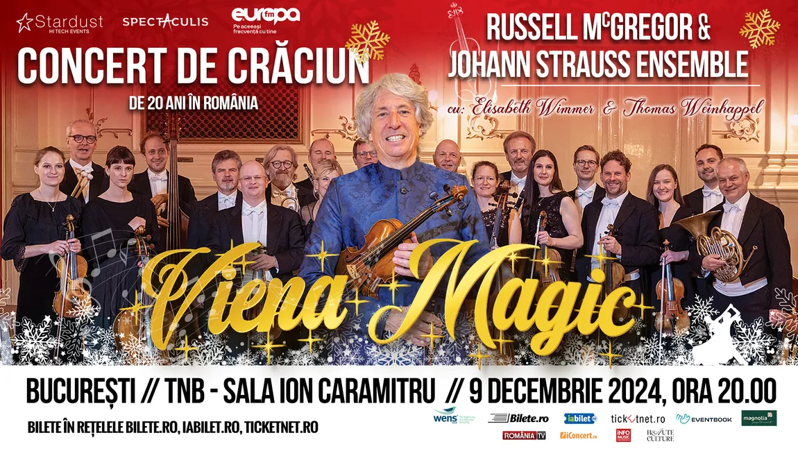 Johann Strauss Ensemble în concert la Teatrul Național București: „Viena Magic” – un regal muzical de 20 de ani pe scenele din România