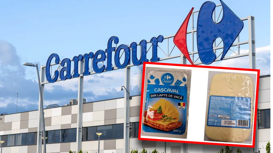 Alertă alimentară în România! ANSVSA anunță retragerea unui lot de cașcaval cu o bacterie periculoasă de pe rafturile magazinelor Carrefour