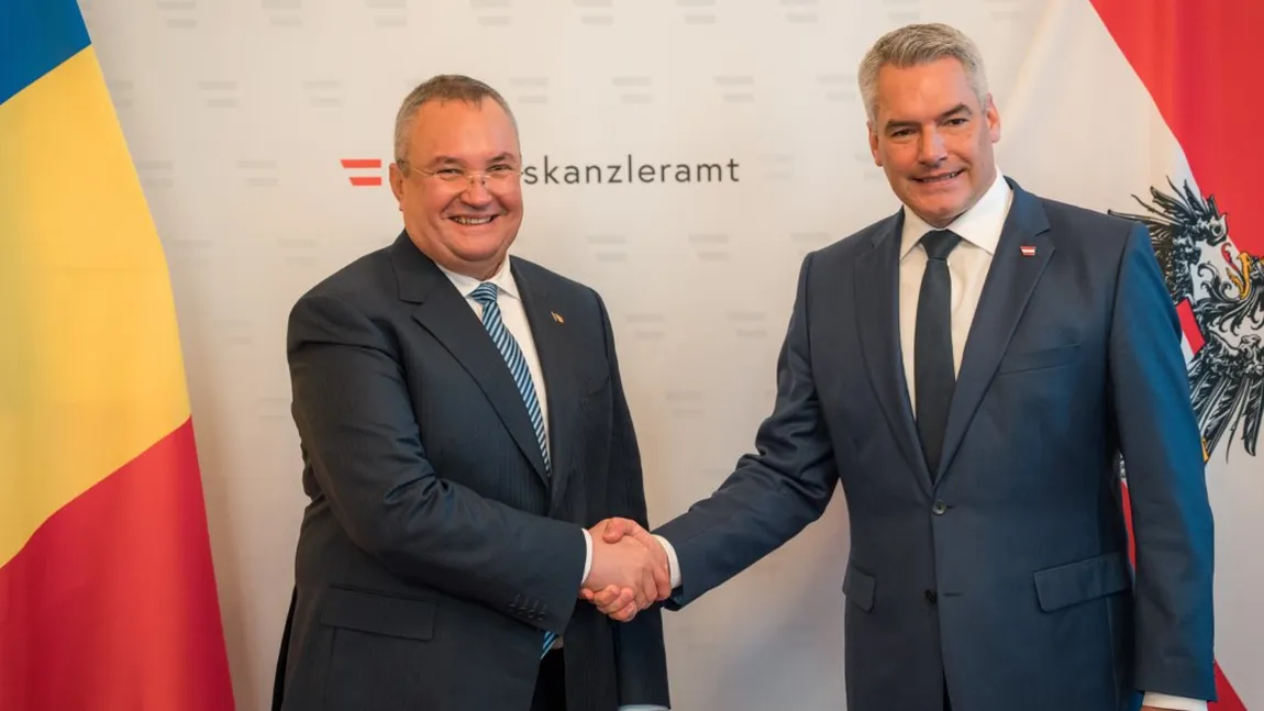 Nicolae Ciucă, întâlnire-surpriză cu cancelarul Austriei, Karl Nehammer: 