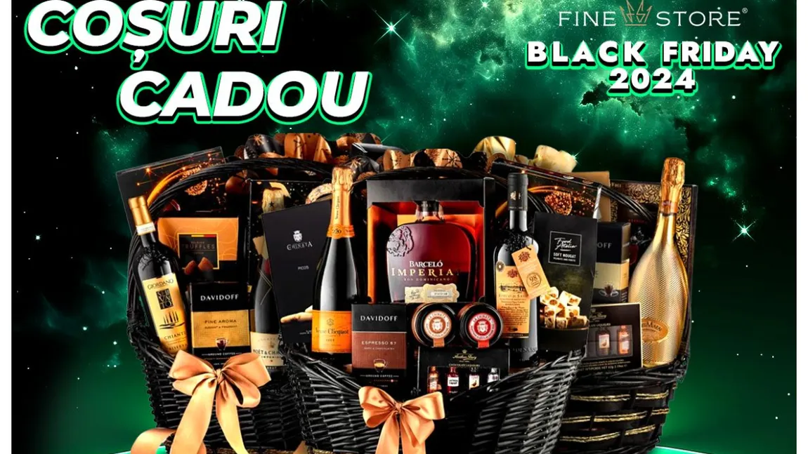 Cu FineStore, sărbătorile au gust bun! Coşuri cadou elegante, la prețuri de neratat!