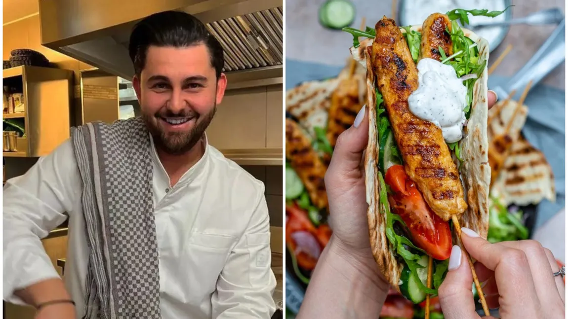 Rețeta de kebab de pui cu sos de iaurt. Chef Janni Alexandridis a dezvăluit secretul: 