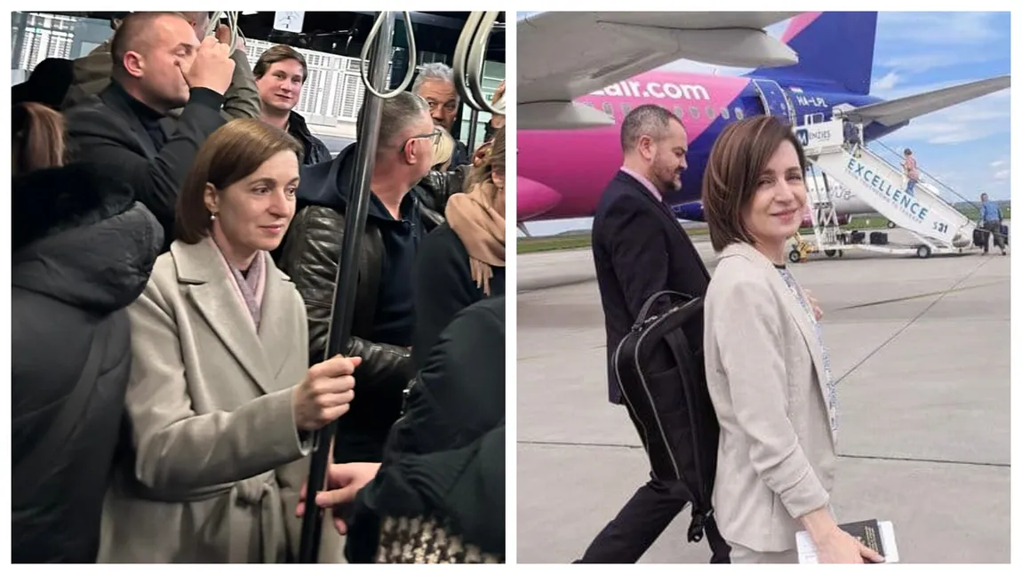 Maia Sandu a fost fotografiată în autobuz, alături de oamenii obișnuiți. Președinta Republicii Moldova urma să zboare, cu un avion de linie, la Budapesta