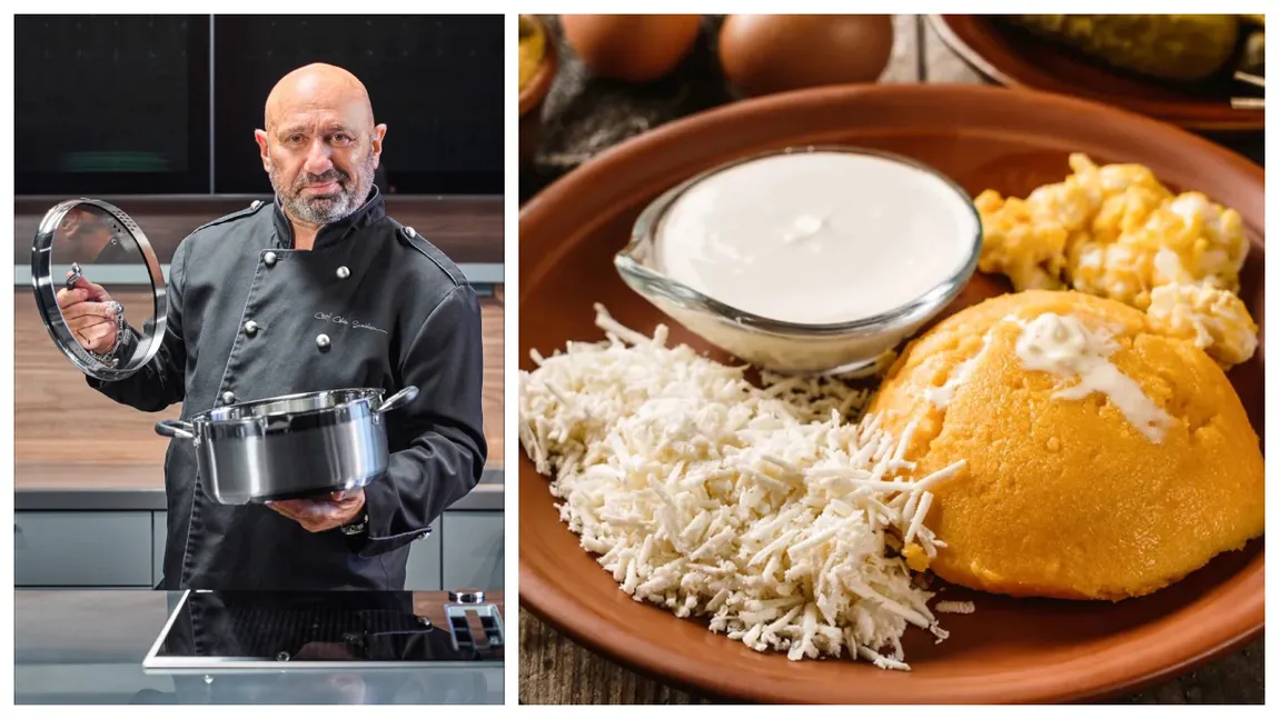 Rețeta de mămăligă a lui Chef Cătălin Scărlătescu. Iese fragedă și gustoasă