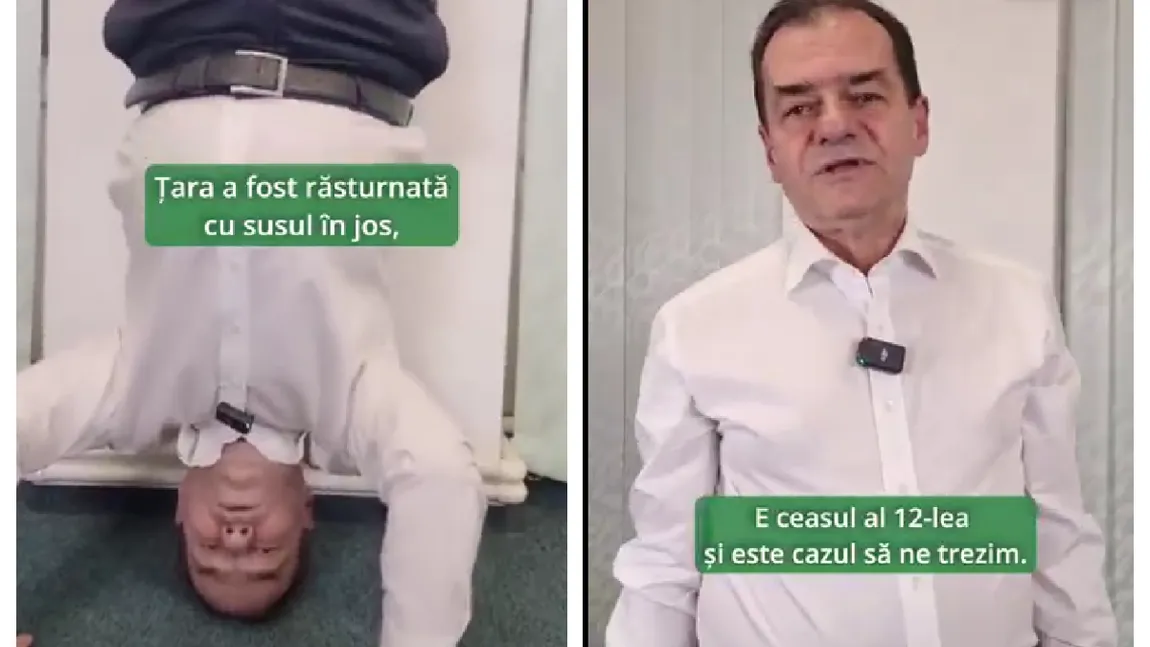 VIDEO Ludovic Orban recidivează, s-a filmat stând în cap: “Ţara a fost răsturnată cu susul în jos