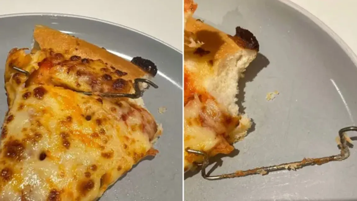 O femeie a găsit o bucată de metal într-o pizza comandată de la un celebru lanț de restaurante