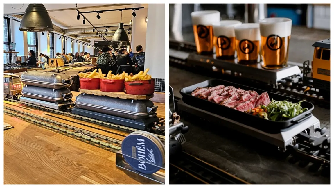 Restaurantul care i-a cucerit pe turiștii de pretutindeni. Nu există chelneri, mâncarea e dusă cu trenulețul