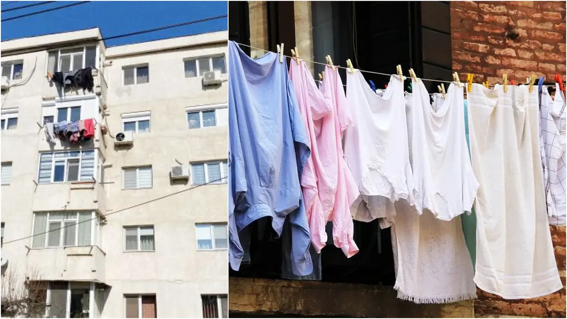 Uscatul rufelor la bloc. Greșeala care poate aduce amenzi usturătoare în sezonul rece