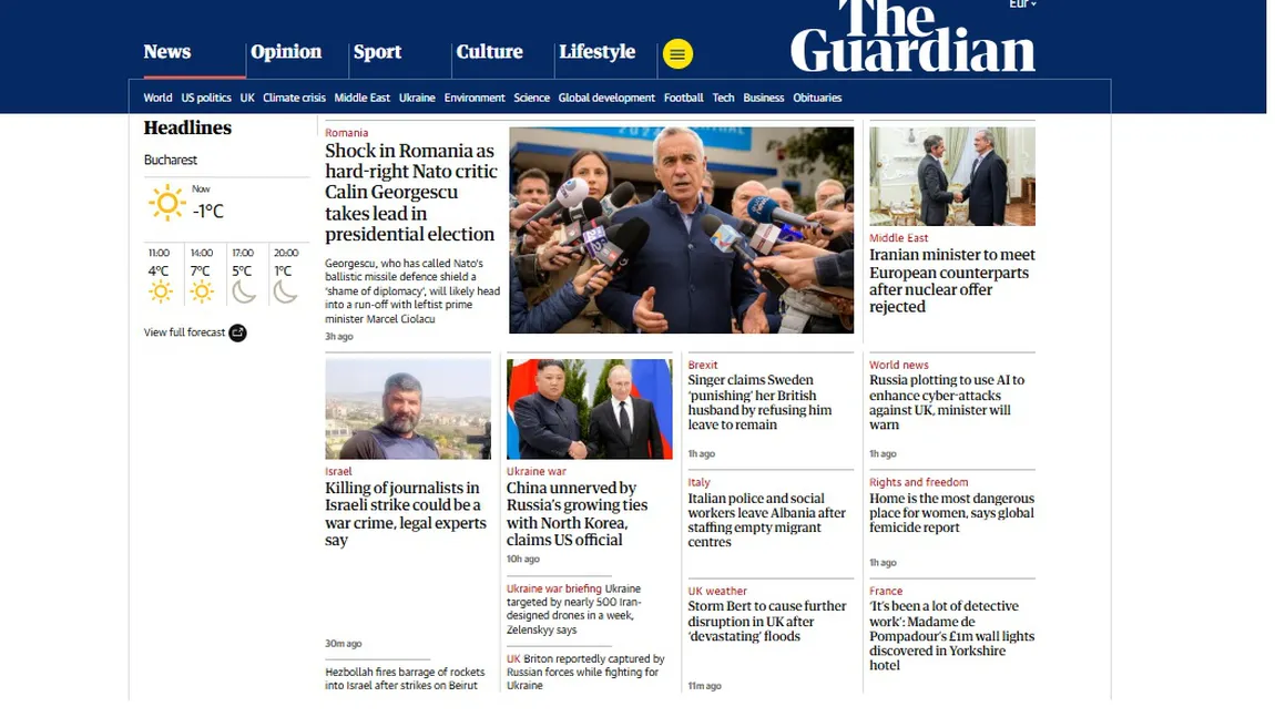 ”Șoc”, ”cutremur”. Presa internațională, șocată de rezultatul alegerilor prezidențiale din România. Agenţia rusă Ria Novosti anunţă victoria lui Călin Georgescu pe care îl numeşte 