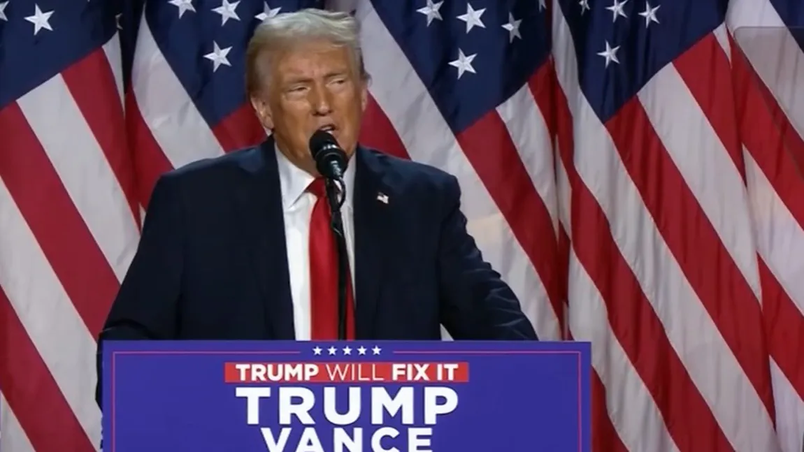 Donald Trump, discursul victoriei la alegerile din SUA 2024: ”Va fi era de aur a SUA, este o victorie magnifică pentru poporul american. Această zi va fi amintită pe vecie ca ziua în care cetățenii americani și-au luat înapoi țara”