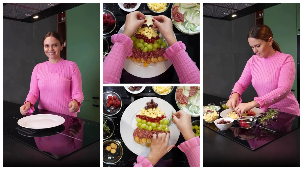 „Arătos și delicios”. Cristina Șișcanu a mâncat bradul de Crăciun, pregătit special din salam și cașcaval