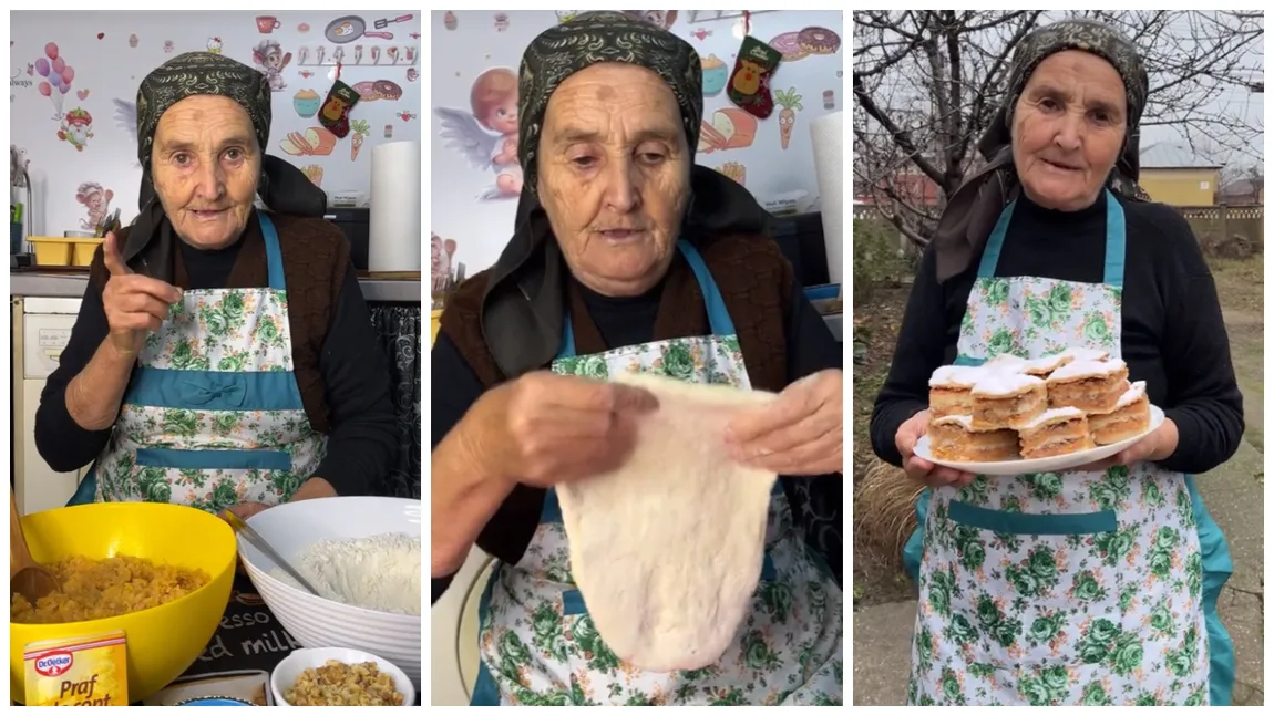Plăcintă cu gutui, după rețeta bunicii Gherghina de pe TikTok: „Puneți zahăr cât vă place”