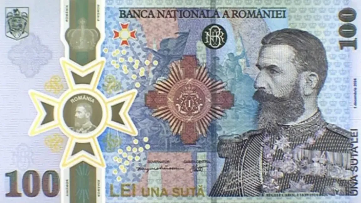 BNR a lansat o bancnotă aniversară de 100 de lei cu regele Carol I. Cât costă să o ai