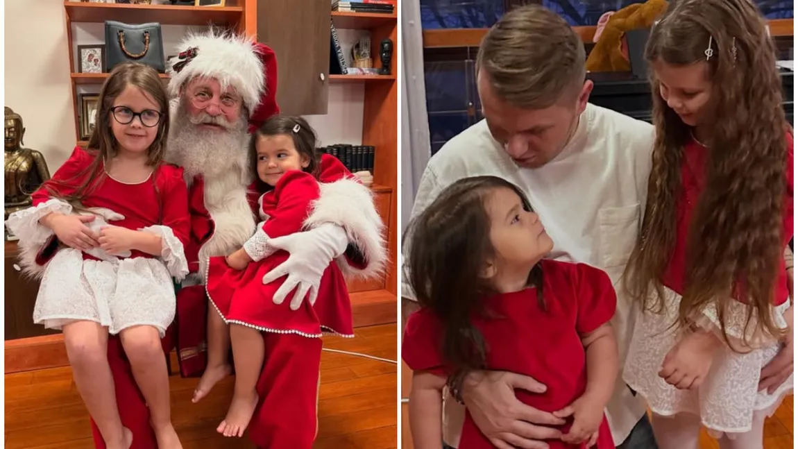 Imagini din casa lui Codin Maticiuc. Cum l-au primit fetițele actorului pe Moș Crăciun: 