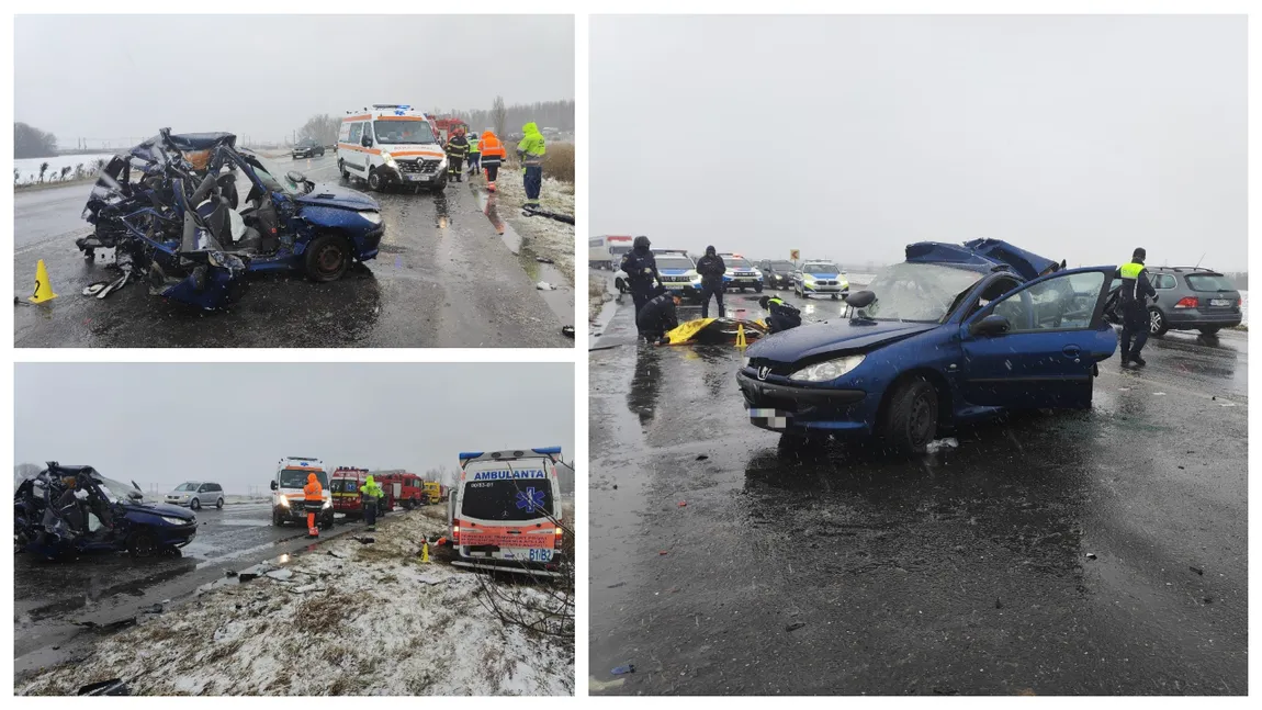 Accident grav pe DN 2 E85 cu o ambulanță. Un bărbat a murit şi alte patru persoane, dintre care două cadre medicale, rănite