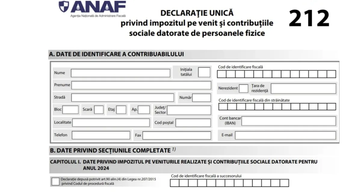 Declarația unică 2025. Ce se schimbă și cine trebuie să depună formularul 212 anul viitor