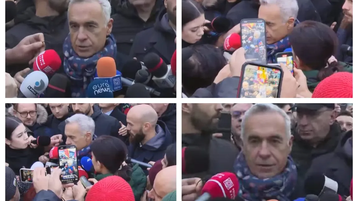 Călin Georgescu, întâmpinat de susţinători la secţia de votare din Mogoşoaia: 