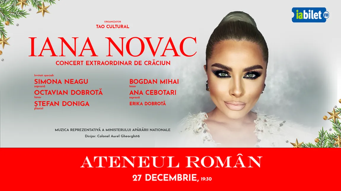 Iana Novac aduce în dar un concert extraordinar de Crăciun, la Ateneul Român, pe 27 Decembrie