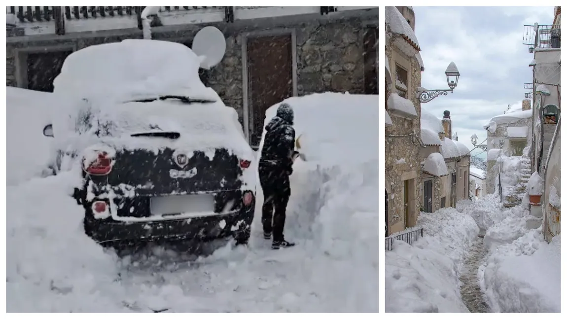 Italia este afectată de ninsori și inundații în mai multe zone. Pene de curent, școli închise, trenuri suspendate și gospodării sub ape