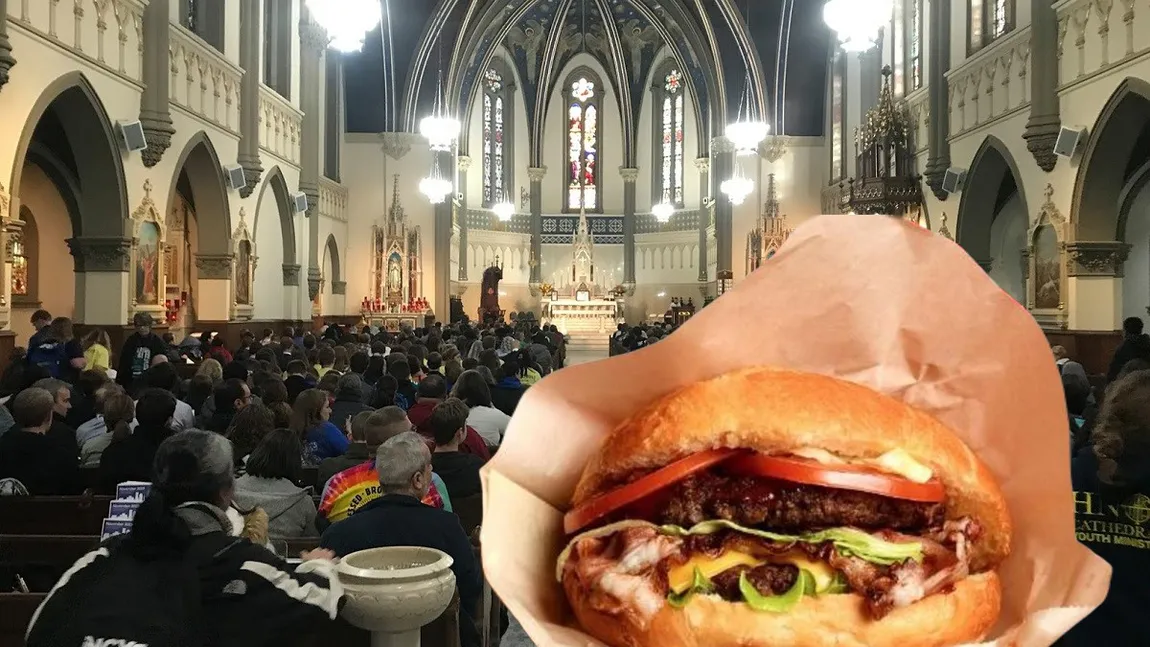 Maniera inedită în care un preot atrage tinerii la biserică. Îi ademenește cu hamburgeri gratis, „muzică și multe altele”