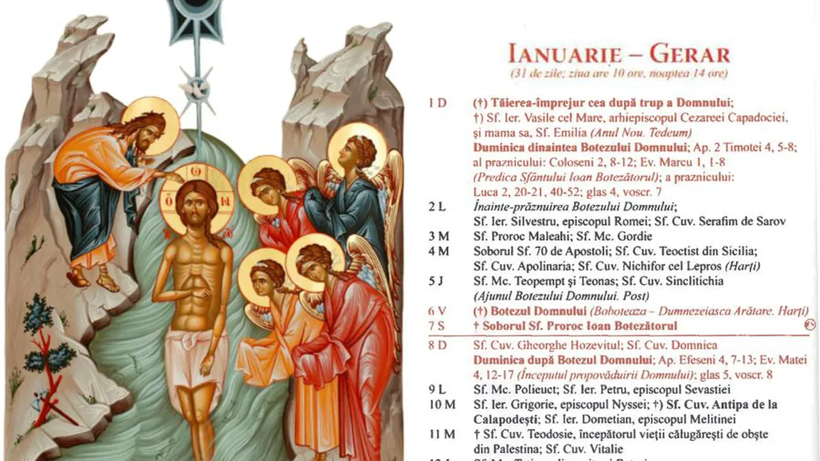 CALENDAR ORTODOX 6 ianuarie 2025. Sărbătoare cu cruce roşie, tradiţii şi superstiţii de Bobotează