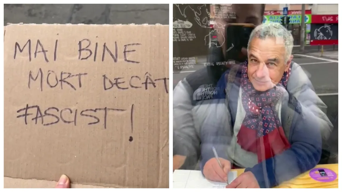 VIDEO Cum a reacționat Călin Georgescu după ce o fată i-a pus în față o pancartă cu mesajul „Mai bine mort decât fascist”. Momentul i-a amuzat copios pe internauți