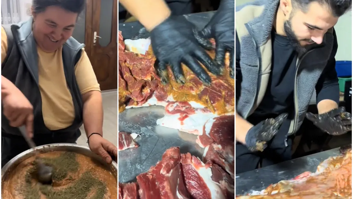 Cum pregătește mama Geta delicioasa pastramă de oaie. Secretul ca să iasă fragedă: 