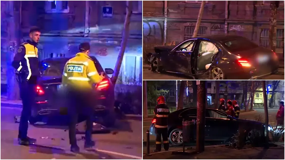 A furat o maşină din benzinărie, iar la scurt timp a făcut accident. Apoi a spart geamul unui imobil încercînd să se ascundă VIDEO