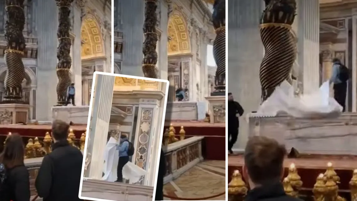 Incident grav la Vatican. Un român a vandalizat altarul central, distrugând șase candelabre istorice, în valoare de 30.000 de euro