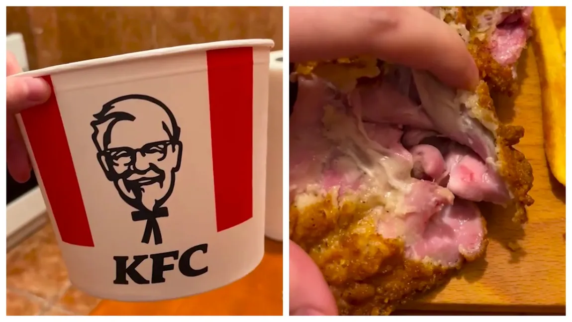 Un internaut român a rămas șocat când și-a văzut comanda la KFC. În ce stare se afla carnea pe care o consumase