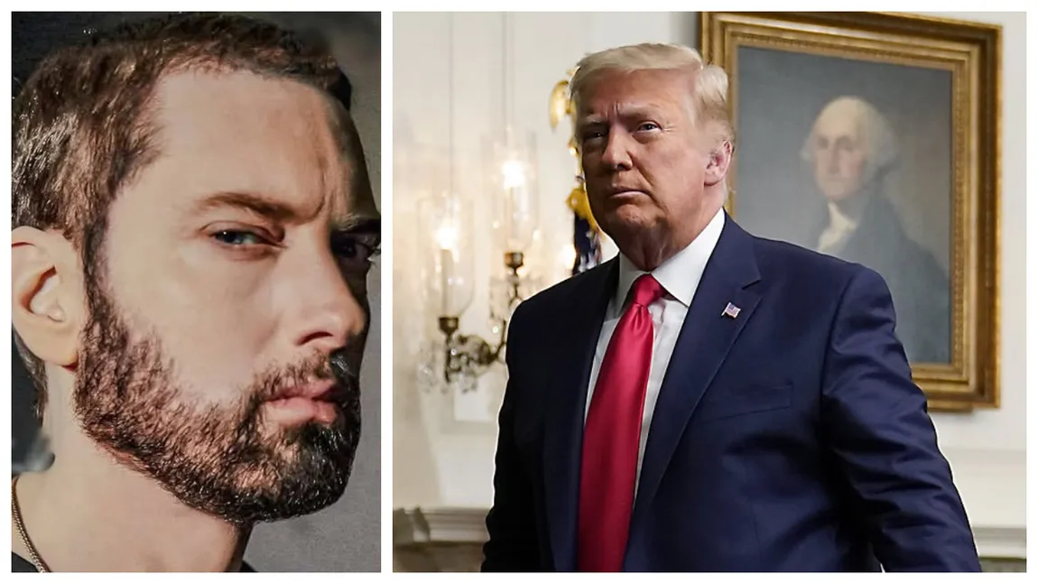 Eminem îl distruge pe șeful de la Casa Albă. ”Când eu spun 'f....k!', voi spuneți 'Trump'!”
