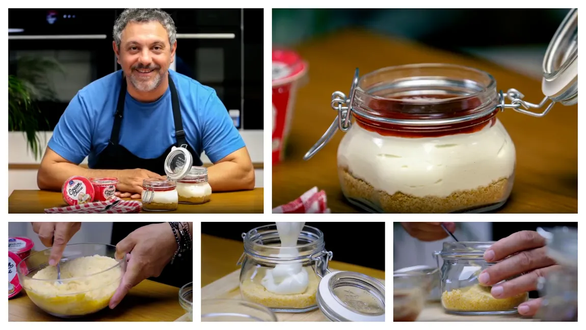 Cheesecake la borcan, după rețeta lui chef Sorin Bontea. Cât de ușor se face acest desert delilcios