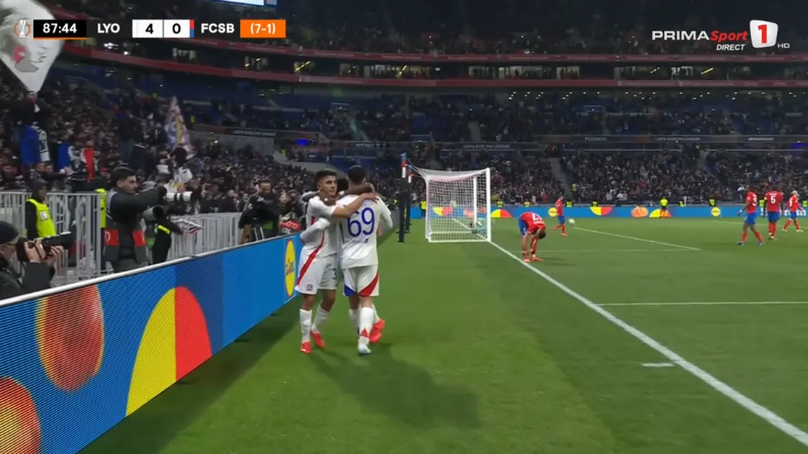 Lyon - FCSB 4-0 în Europa League. Campioana României, umilită în Franţa!