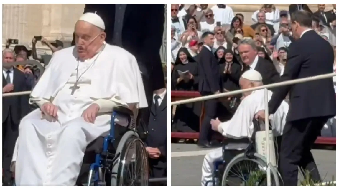 VIDEO Papa Francisc a avut prima apariție publică după externare. Ce le-a spus credincioșilor