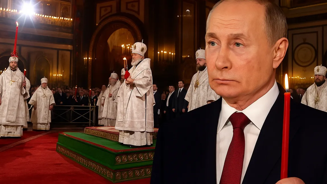 Vladimir Putin a fost văzut de credincioși la Slujba de Înviere, după ce a declarat armistițiul unilateral cu Ucraina