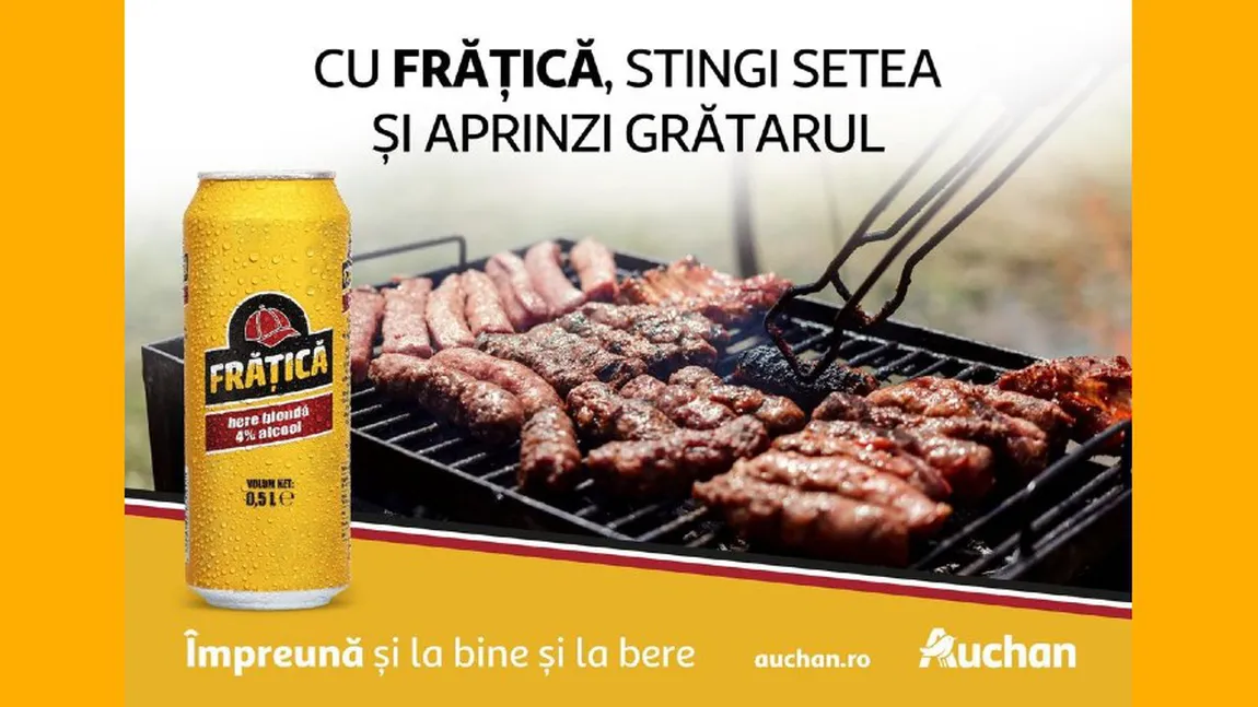 Începe sezonul de grătare! Frățică, berea care nu trebuie să lipsească de pe masă – acum, disponibilă exclusiv la Auchan
