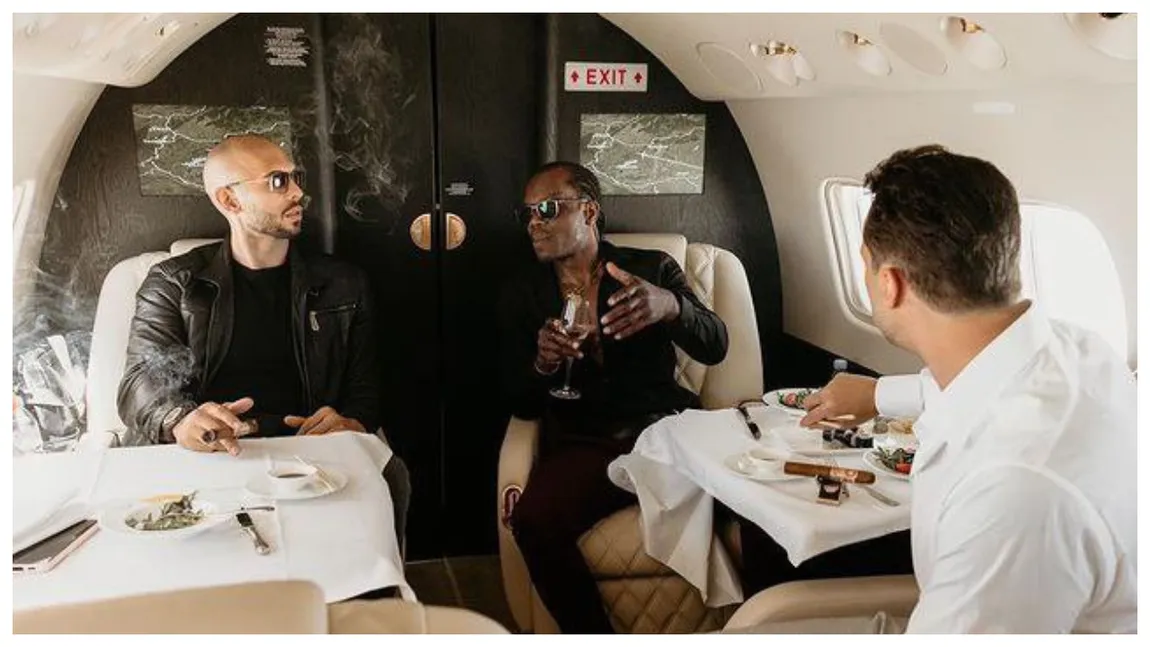 Frații Tate au plecat de la DIICOT direct în Dubai! Avionul lor privat are trei camere, două băi, și arată mai bine decât un apartament de lux! VIDEO