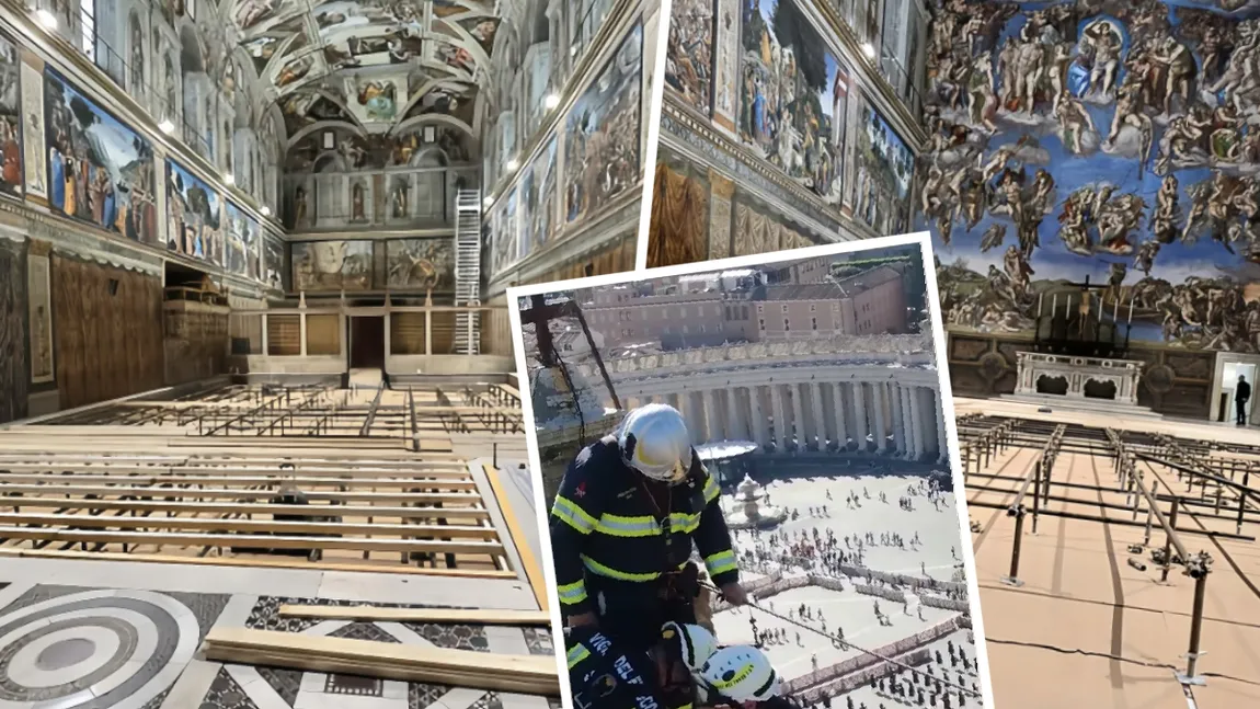 Care este rolul podelei false instalate în Capela Sixtină pe perioada conclavului. Ce alte modificări au fost aduse celei mai cunoscute incinte din Palatul Vaticanului