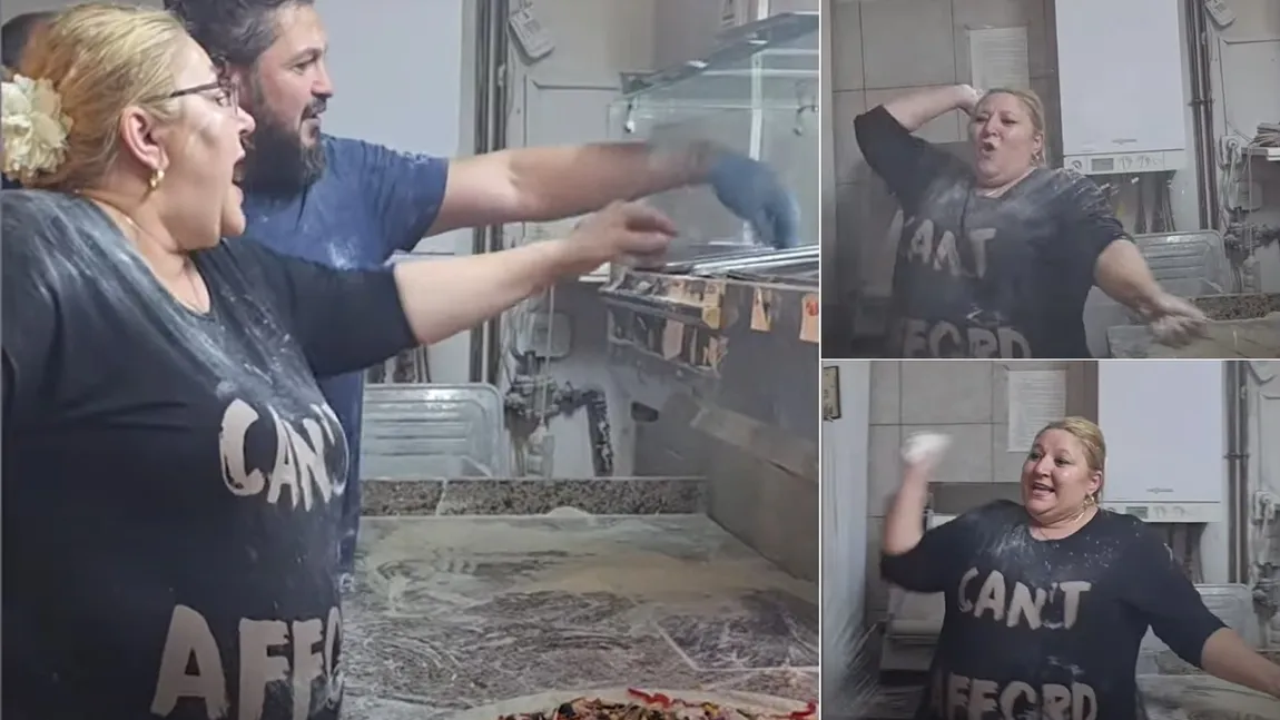 Diana Șoșoacă, bătaie cu făină într-o pizzerie și mesaje pentru politicieni VIDEO