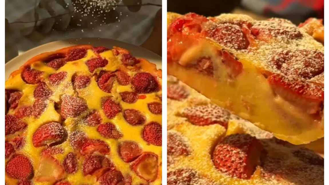 Clafoutis cu căpșuni, desertul de sezon care a cucerit internetul. Rețeta a devenit virală pe TikTok