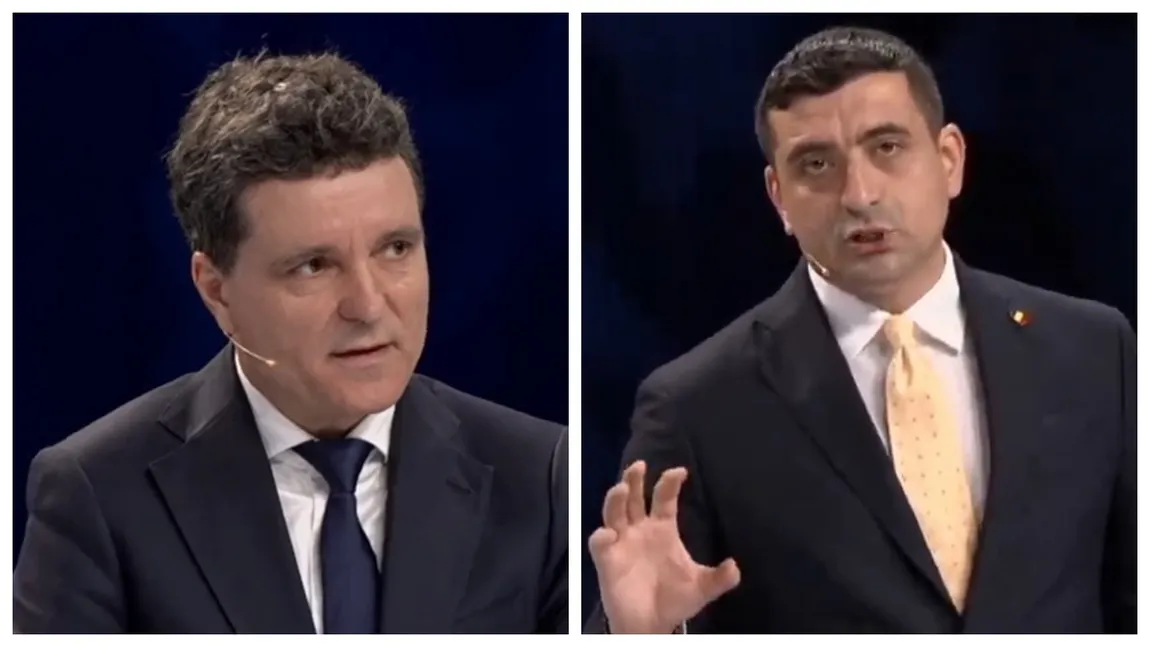 Dezbatere Nicușor Dan vs George Simion. Contre și pe tema ajutorului pentru Ucraina. Liderul AUR spune că România, cu el președinte, ”nu va da niciun leu pentru alte țări”