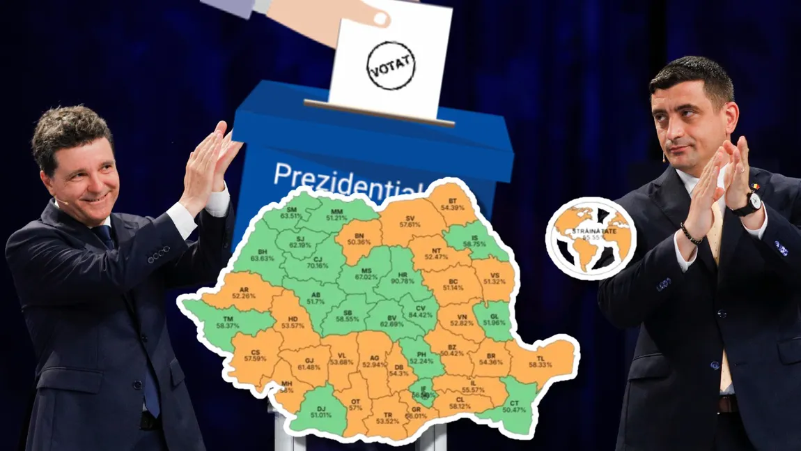Rezultate alegeri prezidențiale 2025. Nicușor Dan, votat masiv în Transilvania și București. În ce județe a câștigat George Simion. Harta votului din diaspora
