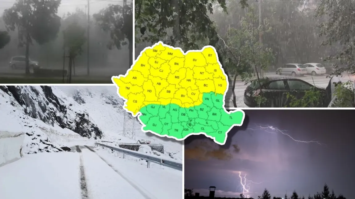 ALERTĂ METEO ANM: Vreme rece cu ploi în jumătate de țară. Lapoviță și ninsoare la munte