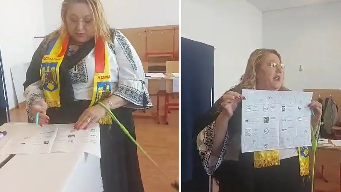 Diana Șoșoacă, delir în secția de votare. A jignit toți candidații: „Un securist împuțit”. Apoi a arătat cu cine votează: „Puteți să îmi dați amendă cât vreți” VIDEO