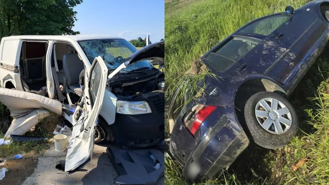 Accidente auto în lanț în Suceava, cu nouă copii victime. Ambulanțele au transportat trei dintre ei la spital
