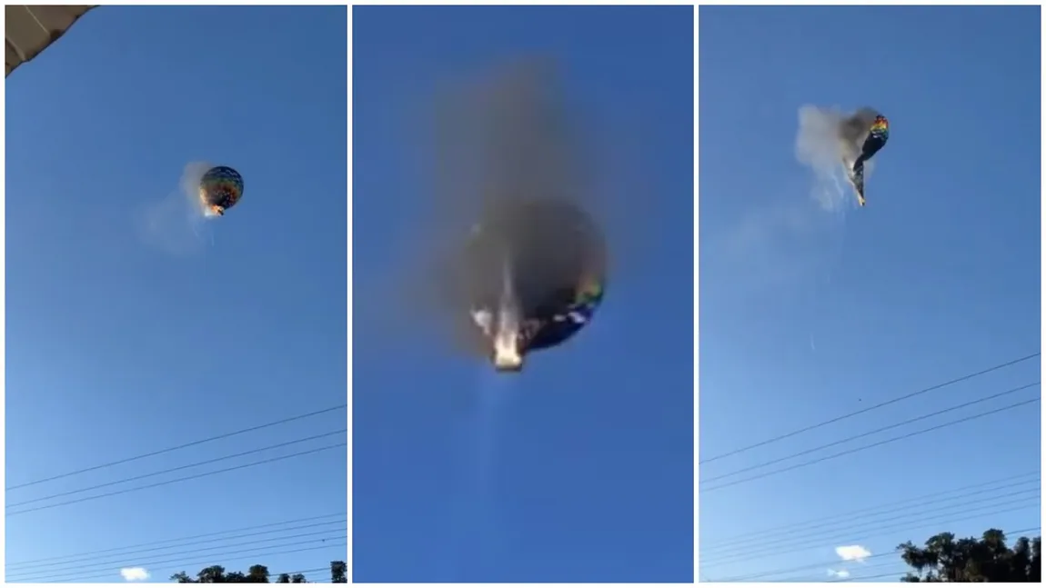 Un balon cu aer cald a luat foc în aer. Opt persoane au murit