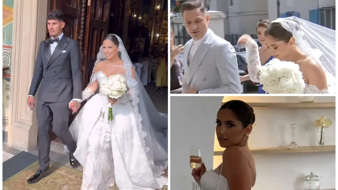 Nunta anului în fotbal! Florinel Coman și Ioana s-au căsătorit! Primele imagini de la eveniment, Gigi Becali s-a numărat printre invitați